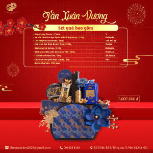 Giỏ Quà Tết TÂN XUÂN VƯƠNG 1.000.000đ – Quà Tết Cao Cấp, Đầy Ý Nghĩa
