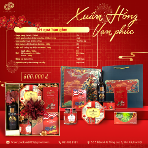 Quà Tết Cao Cấp XUÂN HỒNG VẠN PHÚC 800k – Sự Chọn Lựa Tinh Tế Cho Dịp Tết